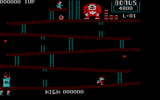 Screenshot ze staré hry Donkey Kong