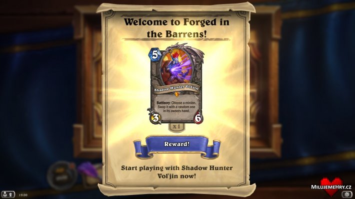 Přidělení karty Shadow Hunter Vol'jin jako dárek k rozšíření Hearthstone: Forged in the Barrens