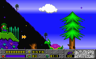 Screenshot ze staré hry Jazz Jackrabbit